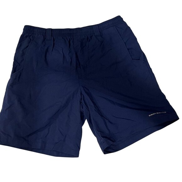 Columbia Mens Navy Blue Omni-Shade Quick-Dry Cargo Shorts - Size M - Picture 1 of 11